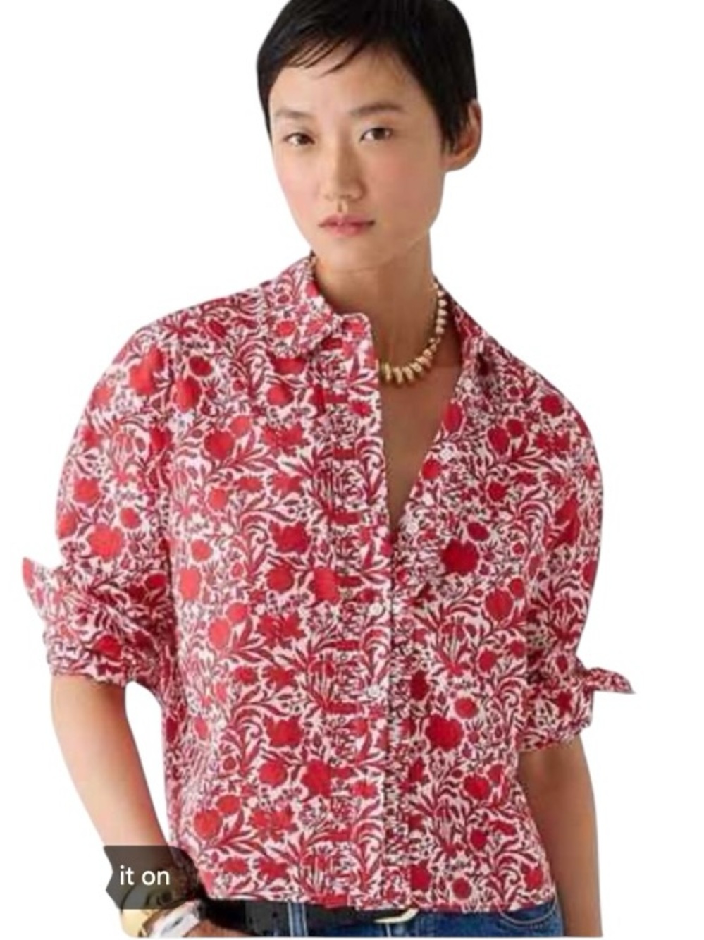 J. Crew Cropped Garçon Shirt in Liberty Sambourne Fabric size 24 BV687